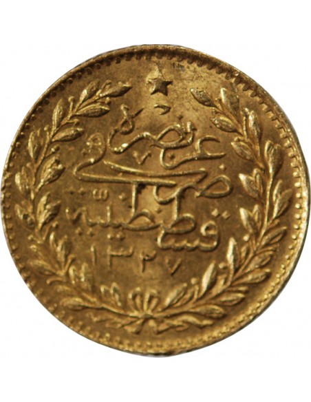 EMPIRE OTTOMAN, MEHMET V - 25 KURUS OR 1913
