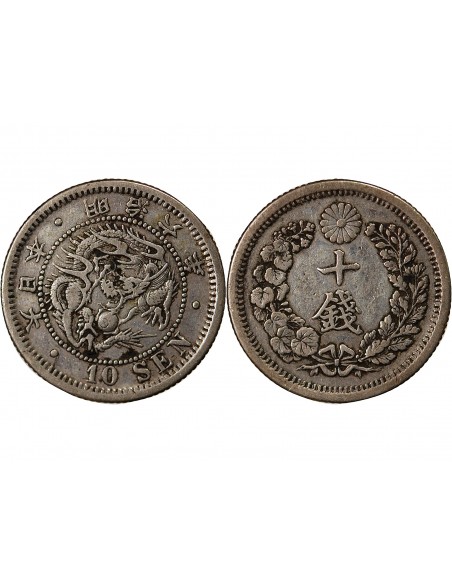 JAPON, MEIJI - 10 SEN ARGENT 1873