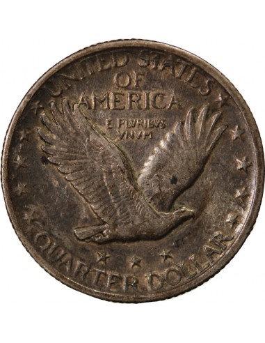 USA - 1/4 DOLLAR ARGENT "Standing Liberty Quarter" 1917 PHILADELPHIE Type 2