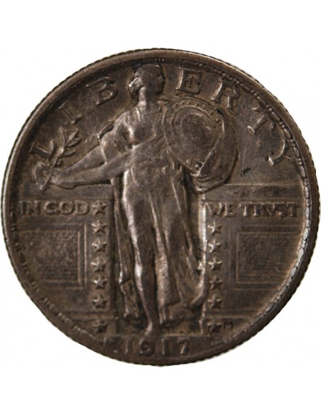 USA - 1/4 DOLLAR ARGENT "Standing Liberty Quarter" 1917 PHILADELPHIE Type 2