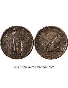 USA - 1/4 DOLLAR ARGENT "Standing Liberty Quarter" 1917 PHILADELPHIE Type 2