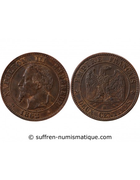 NAPOLEON III - 2 CENTIMES 1862 BB STRASBOURG