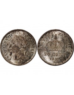 NAPOLEON III - 20 CENTIMES ARGENT 1867 BB STRASBOURG 2