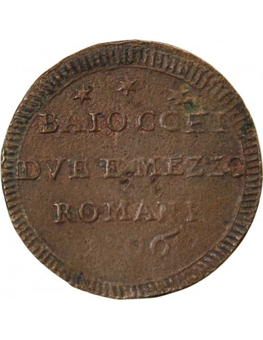 VATICAN, PIE VI - 2 1/2 BAIOCCHI 1796 ROME