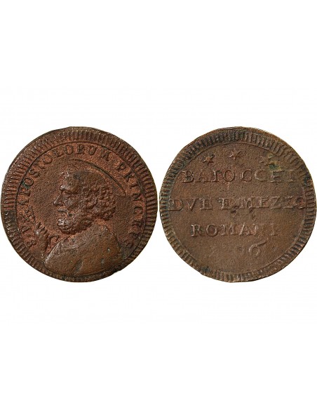 VATICAN, PIE VI - 2 1/2 BAIOCCHI 1796 ROME
