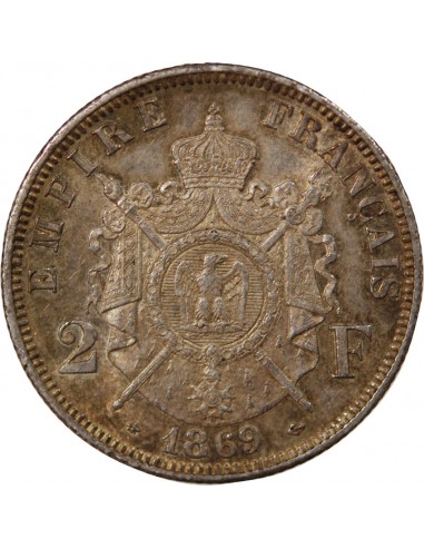 NAPOLEON III - 2 FRANCS ARGENT 1869 A PARIS