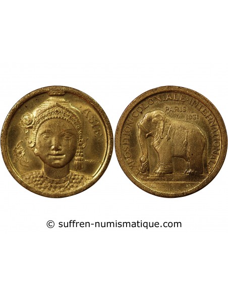 EXPOSITION COLONIALE, ASIE - MEDAILLE 1931