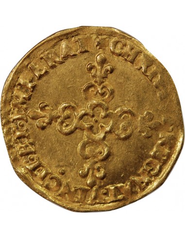 CHARLES X, CARDINAL DE BOURBON - ECU D'OR AU SOLEIL 1593 A PARIS