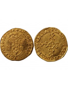 CHARLES X, CARDINAL DE BOURBON - ECU D'OR AU SOLEIL 1593 A PARIS 2