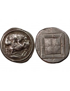 MACEDOINE, ACANTHE - TETRADRACHME ARGENT 470 / 430 AV JC 2