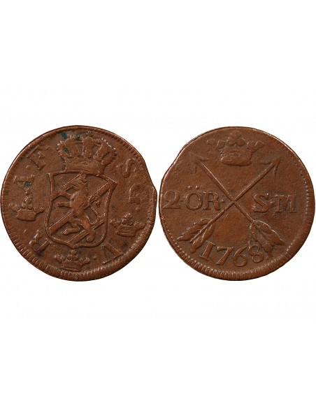 SUÈDE, ADOLF FREDRIK - 2 ÖRE 1768