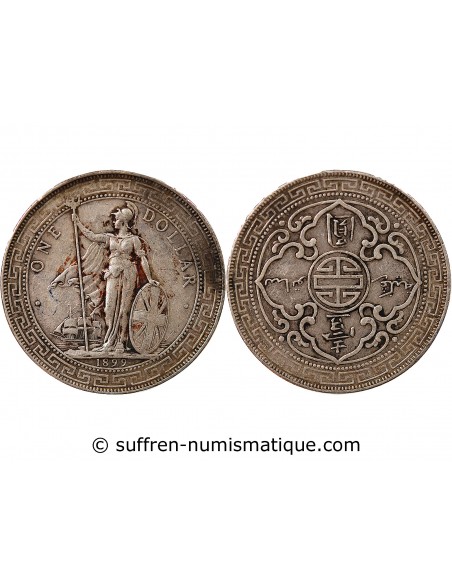 GRANDE-BRETAGNE - TRADE DOLLAR ARGENT 1899 B BOMBAY