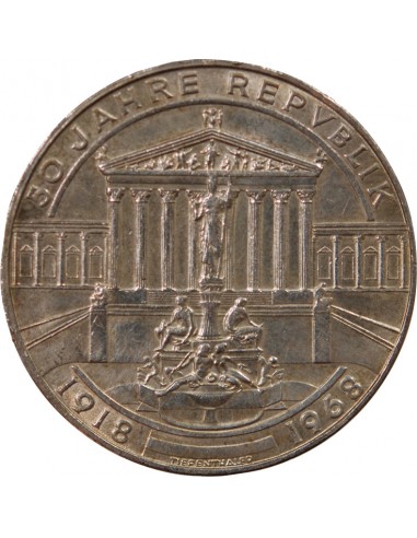 AUTRICHE, ANNIVERSAIRE DE LA REPUBLIQUE - 50 SCHILLING ARGENT 1968