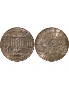 AUTRICHE, ANNIVERSAIRE DE LA REPUBLIQUE - 50 SCHILLING ARGENT 1968 2