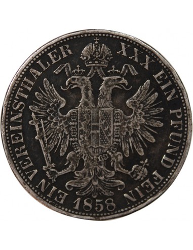 AUTRICHE, FRANÇOIS-JOSEPH Ier - THALER ARGENT 1858 A VIENNE