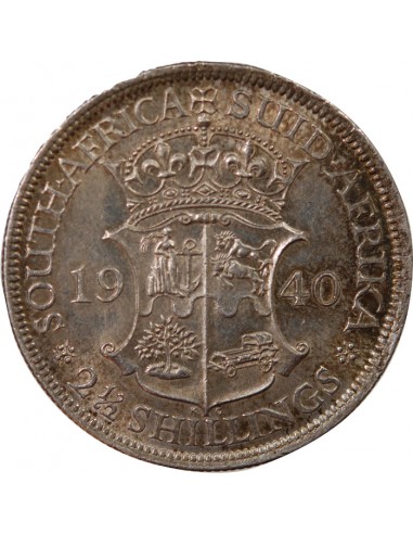 AFRIQUE DU SUD, GEORGES VI - 2 1/2 SHILLINGS ARGENT 1940