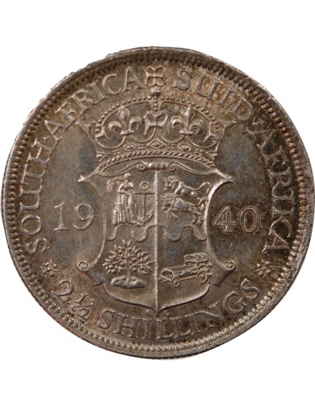 AFRIQUE DU SUD, GEORGES VI - 2 1/2 SHILLINGS ARGENT 1940
