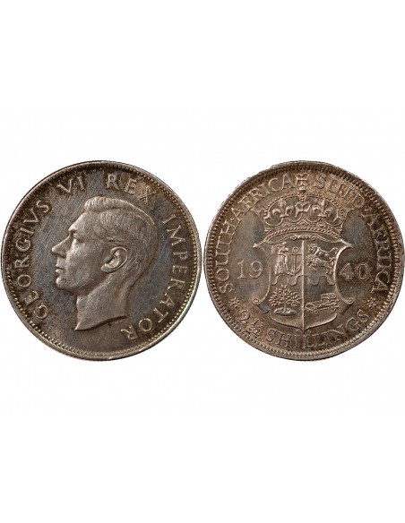 AFRIQUE DU SUD, GEORGES VI - 2 1/2 SHILLINGS ARGENT 1940