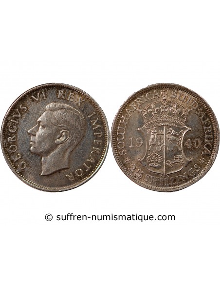 AFRIQUE DU SUD, GEORGES VI - 2 1/2 SHILLINGS ARGENT 1940