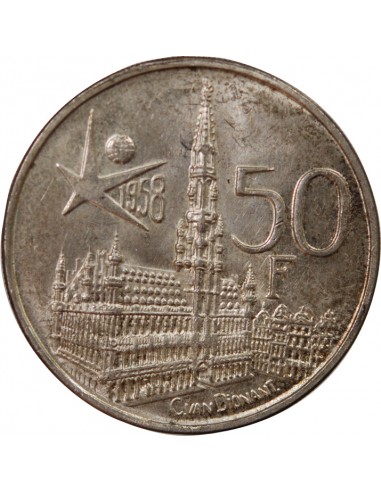 BELGIQUE, BAUDOUIN - 50 FRANCS ARGENT 1958 - Légende française
