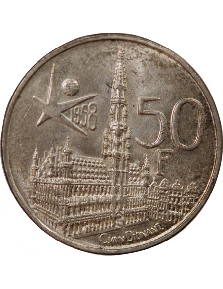 BELGIQUE, BAUDOUIN - 50 FRANCS ARGENT 1958 - Légende française