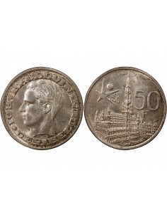 BELGIQUE, BAUDOUIN - 50 FRANCS ARGENT 1958 - Légende française 2