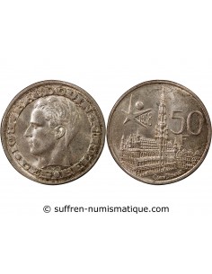 BELGIQUE, BAUDOUIN - 50 FRANCS ARGENT 1958 - Légende française