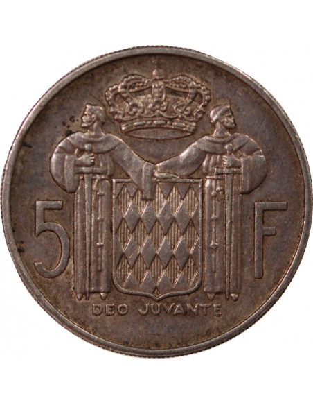 MONACO, RAINIER III - 5 FRANCS ARGENT 1960