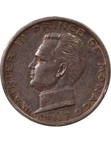 MONACO, RAINIER III - 5 FRANCS ARGENT 1960