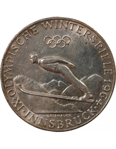 AUTRICHE, JEUX OLYMPIQUES INNSBRUCK - 50 SCHILLING ARGENT 1964