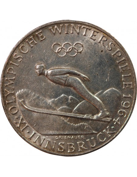 AUTRICHE, JEUX OLYMPIQUES INNSBRUCK - 50 SCHILLING ARGENT 1964