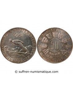 AUTRICHE, JEUX OLYMPIQUES INNSBRUCK - 50 SCHILLING ARGENT 1964