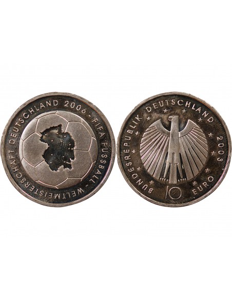 ALLEMAGNE, COUPE DU MONDE DE FOOTBALL 2006 - 10 EUROS ARGENT 2003