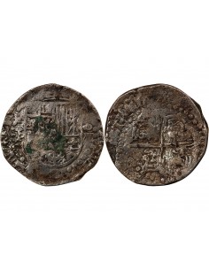MEXIQUE, PHILIPPE II, III, IV - COB 8 REALES ARGENT 1555 / 1565 - MONNAIE DE PIRATE 2