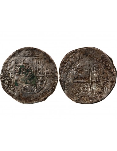 MEXIQUE, PHILIPPE II, III, IV - COB 8 REALES ARGENT 1555 / 1565 - MONNAIE DE PIRATE