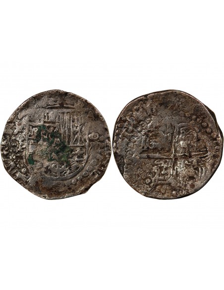 MEXIQUE, PHILIPPE II, III, IV - COB 8 REALES ARGENT 1555 / 1565 - MONNAIE DE PIRATE