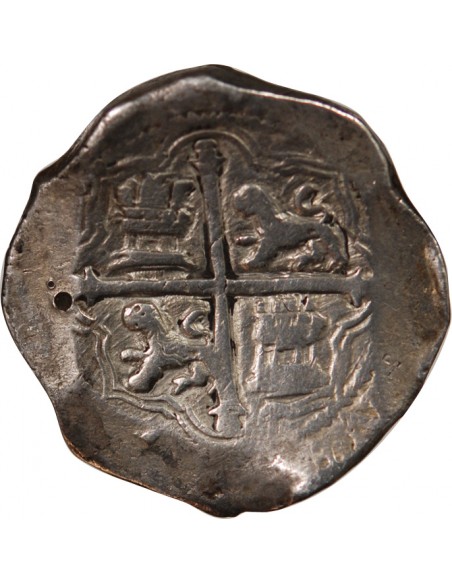 MEXIQUE, PHILIPPE II, III, IV - COB 8 REALES ARGENT 1555 / 1565 - MONNAIE DE PIRATE