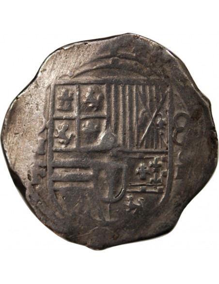 MEXIQUE, PHILIPPE II, III, IV - COB 8 REALES ARGENT 1555 / 1565 - MONNAIE DE PIRATE