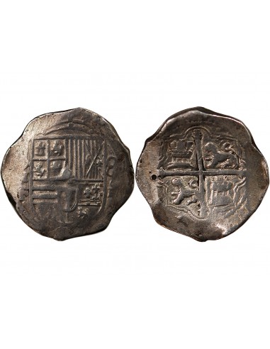 MEXIQUE, PHILIPPE II, III, IV - COB 8 REALES ARGENT 1555 / 1565 - MONNAIE DE PIRATE