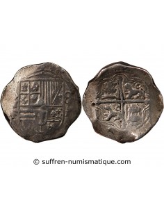 MEXIQUE, PHILIPPE II, III, IV - COB 8 REALES ARGENT 1555 / 1565 - MONNAIE DE PIRATE