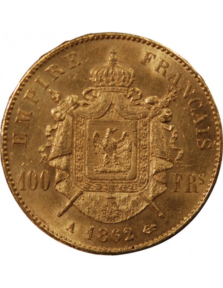 NAPOLEON III - ﻿100 FRANCS OR 1862 A PARIS﻿
