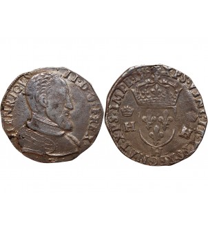 FRANCOIS II "Au nom d'Henri II"- TESTON ARGENT 1559 H LA ROCHELLE 2