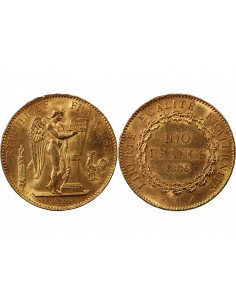 GENIE - 100 FRANCS OR 1886 "Dieu protège la France"﻿﻿ 2