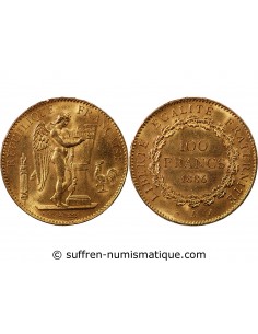 GENIE - 100 FRANCS OR 1886 "Dieu protège la France"﻿﻿