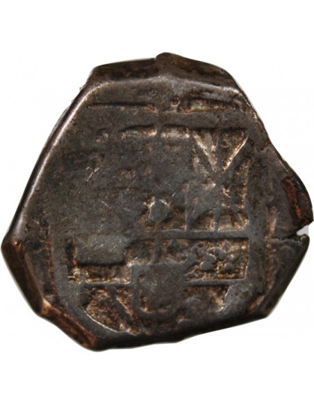 ESPAGNE OU COLONIES, PHILIPPE II, III, IV - COB 2 REALES ARGENT 1555 / 1565 - MONNAIE DE PIRATE