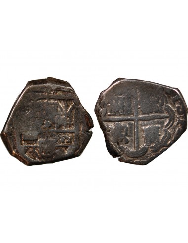 ESPAGNE OU COLONIES, PHILIPPE II, III, IV - COB 2 REALES ARGENT 1555 / 1565 - MONNAIE DE PIRATE