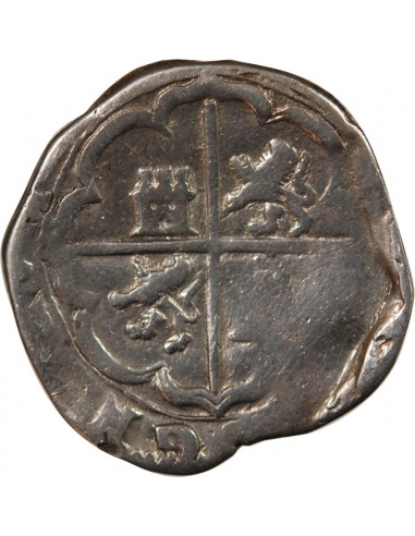 ESPAGNE, PHILIPPE II, III, IV - COB 2 REALES ARGENT 1555 / 1565 TOLEDE - MONNAIE DE PIRATE