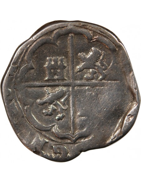 ESPAGNE, PHILIPPE II, III, IV - COB 2 REALES ARGENT 1555 / 1565 TOLEDE - MONNAIE DE PIRATE