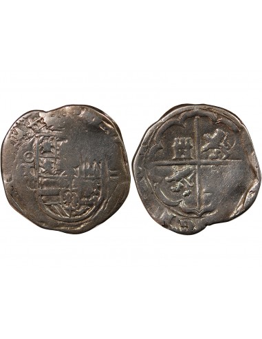 ESPAGNE, PHILIPPE II, III, IV - COB 2 REALES ARGENT 1555 / 1565 TOLEDE - MONNAIE DE PIRATE