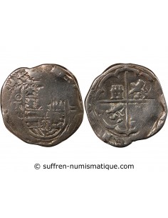 ESPAGNE, PHILIPPE II, III, IV - COB 2 REALES ARGENT 1555 / 1565 TOLEDE - MONNAIE DE PIRATE